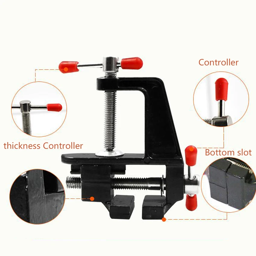Горячие 36 мм мини-настольные тиски из алюминиевого сплава скамейка тиски Вертлюг маленький ювелирный замок зажим Ремесло Хобби стол тиски инструмент