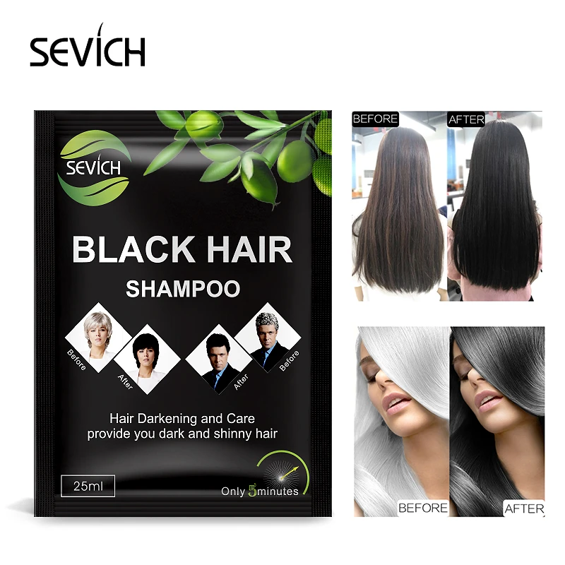 Sevich Hair Black Shampoo Natural Herbal 5 Mins Grey White Hair Removal Dye Hair Coloring Restore Hair Color Cream Gel 25ml Hair Color Aliexpress