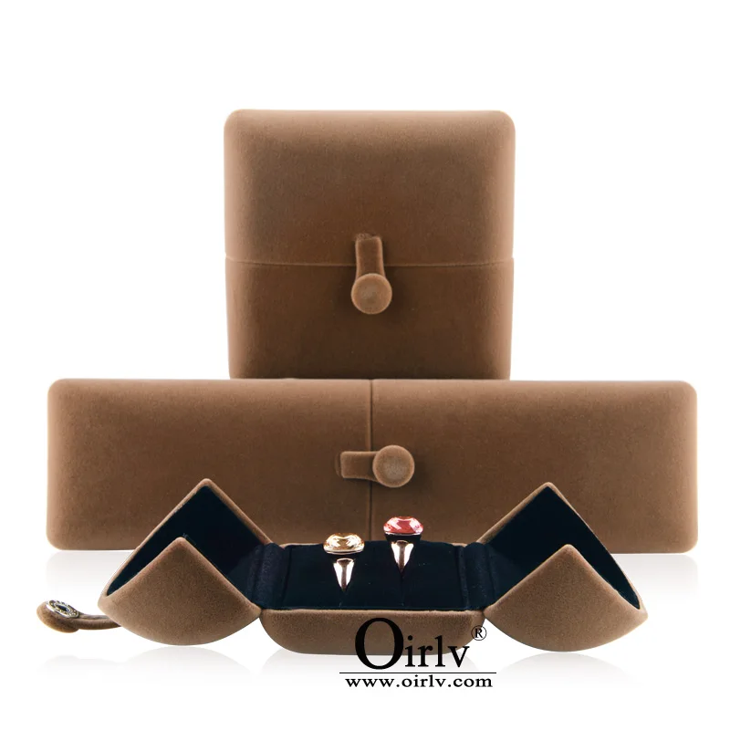 Oirlv Velvet Jewelry Packaging Gray Gift Box Display Earring Ring Necklace Pendant for Counter Shop Showcase (34)