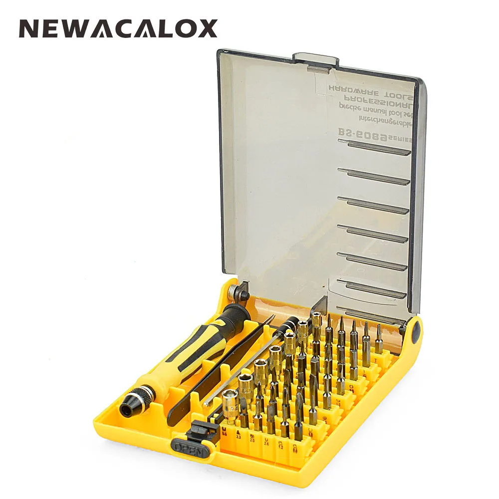 

NEWACALOX Precision Screwdriver Set 45 In 1 Magnetic Screw Driver Tool Kit Torx For Mobile Phone Repair Tools