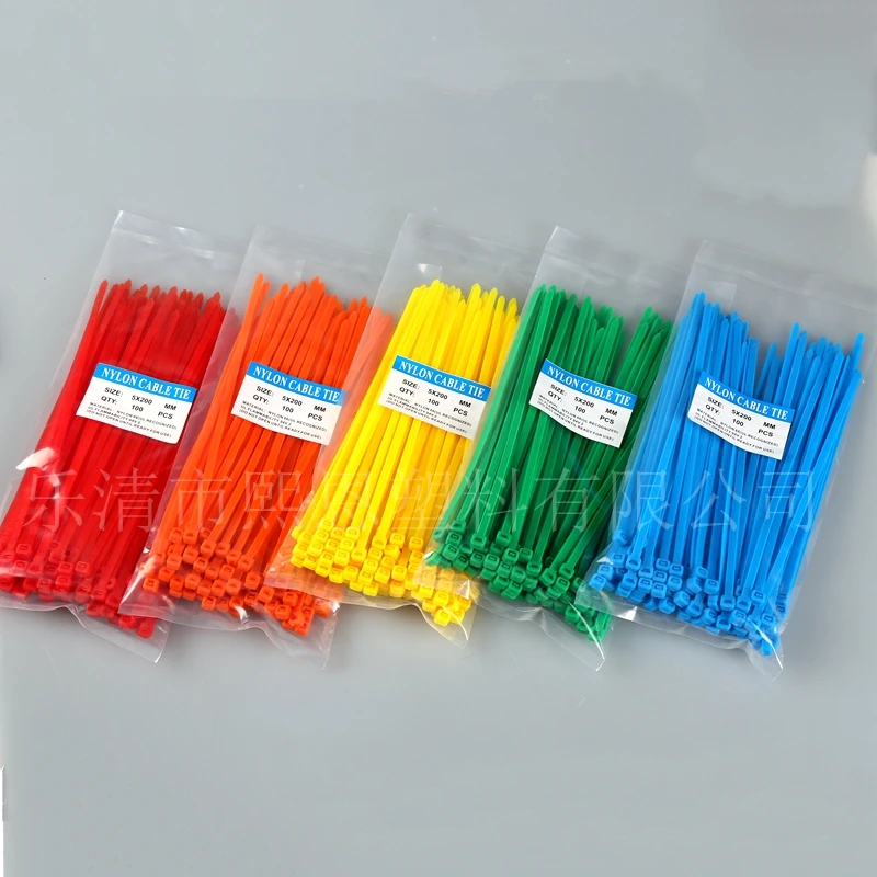 

5 * 200 mm 100pcsEnvironmental protection cable tie /beam line / line buckle /high-temperature color tie