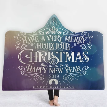 

Sense of design Blankets hats sofa Blue purple Merry Christmas Blankets keep warm comfortable High-end soft Blankets