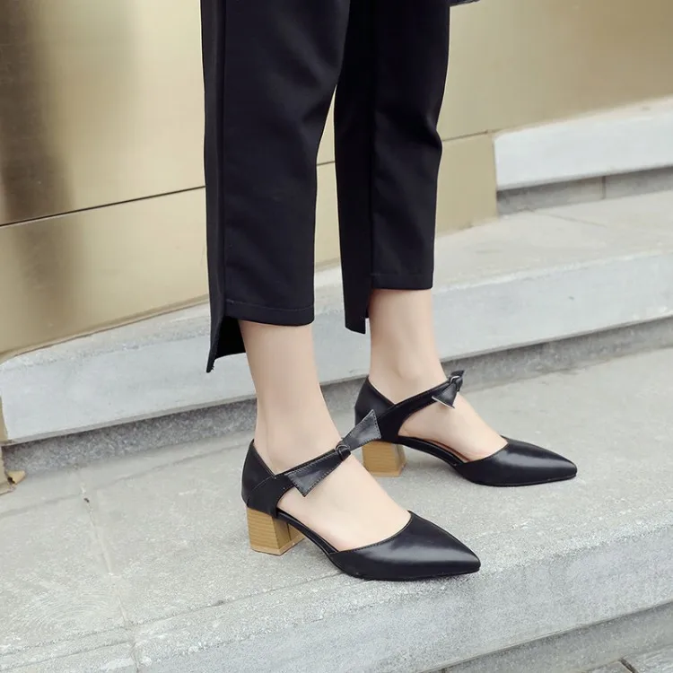 

Big Size 9 10 11 12 13 14 15 high heels sandals women shoes woman summer ladies Butterfly-knotted sandals with thick heels