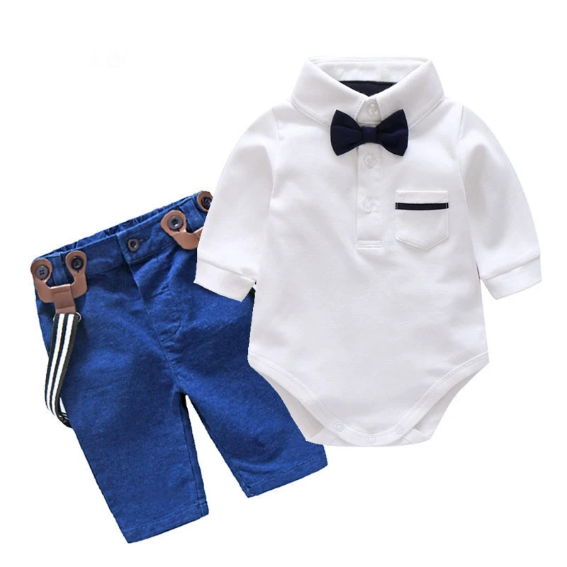 Г. Комплект детской одежды для мальчиков, летняя одежда для детей рубашка с короткими рукавами и галстуком-бабочкой+ комбинезон, комплект из 2 предметов одежда для малышей