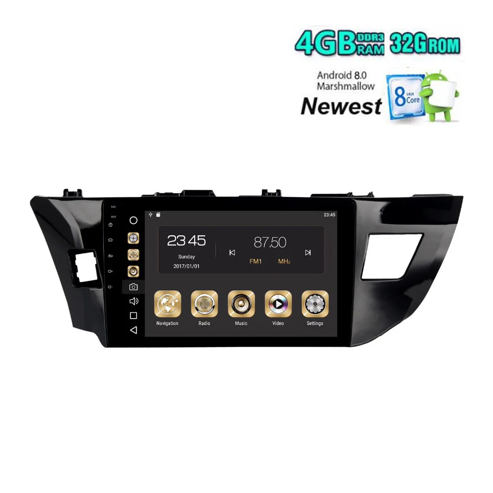 

Octa Core 10.2" Android 8.0 Car GPS Radio Player for Toyota Corolla 2014 2015 2016 with 4GB+32GB Auto Stereo Multimedia