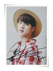 Bangtan Boys JIN/фото с автографом для летней поездки, подписанное фото 10*15 см 4*6 дюймов, бесплатная доставка, новый корейский 09,2016