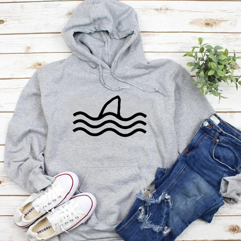 

Women Hoodies Causal Pus Size Graphic Sweatshirt Wave Print Long Sleeve Pullover Hoody Harajuku Tops Spring Jumper Drop Shipping