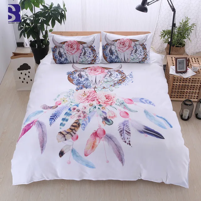 SunnyRain 3 Piece Dreamcatcher Duvet Cover Set UK US Twin Queen Size