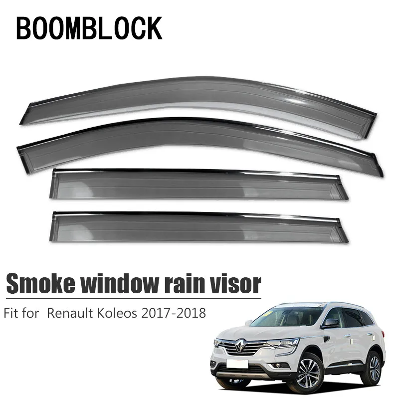 BOOMBLOCK 4pcs Car Covers Window Visor Sun Rain Wind Deflector Awning