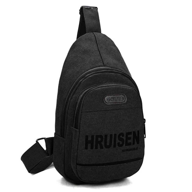 

HEFLASHOR 2019 New Contracted Joker Pure Color Chest Package Cotton Crossbody Bag Men And Women's Small Travel Bag Leisure Bag