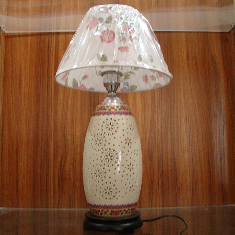 Vintage chinese porcelain ceramic table lamp bedroom living room wedding table lamp Jingdezhen ceramic table lamp (3)