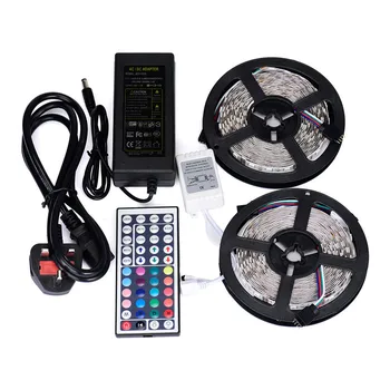 

10M RGB 5050 Waterproof LED Strip light 300 SMD 24 Key Remote DC 12V 5A Power US/UK/AU