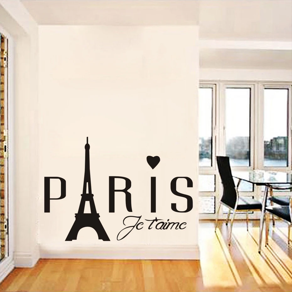 Modern Paris Eiffel Tower Wall Stickers Living Room Decorative Vinyl