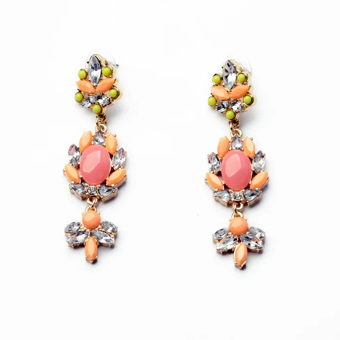 

Women's fashion earrings New arrival brand gorgeous sweet pink flower petals earrings for women lady wholesale E0637