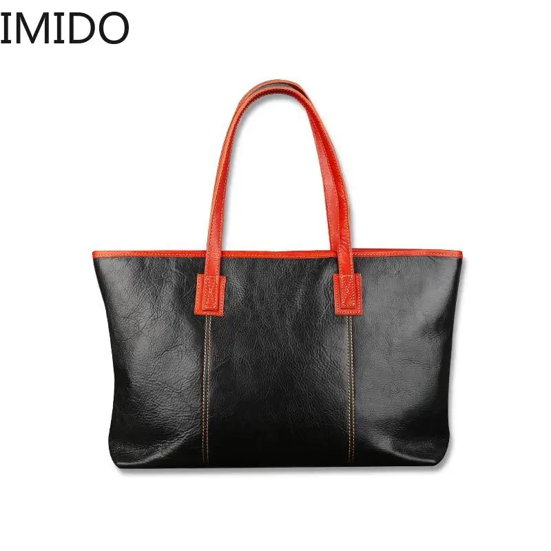 

IMIDO 2019 Women's Oblique Cross Handbag Square Type Retro Pure Color Handmade Head Cowhide Bag Famous Designer Genuine Leather