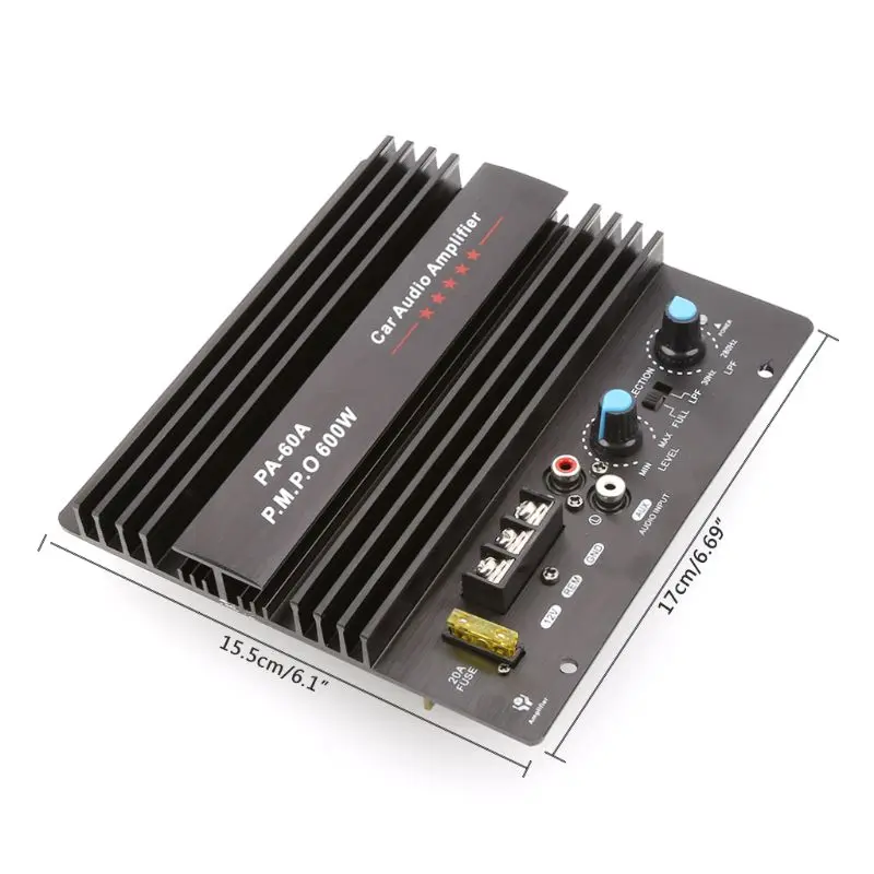 Placa de Amplificador Áudio do Carro Pa-60a com Proteção 600 w Auto Módulo Circuito Subwoofer Atual Novo 1 pc dc 12 v 15 Cheap Amplificadores Mono