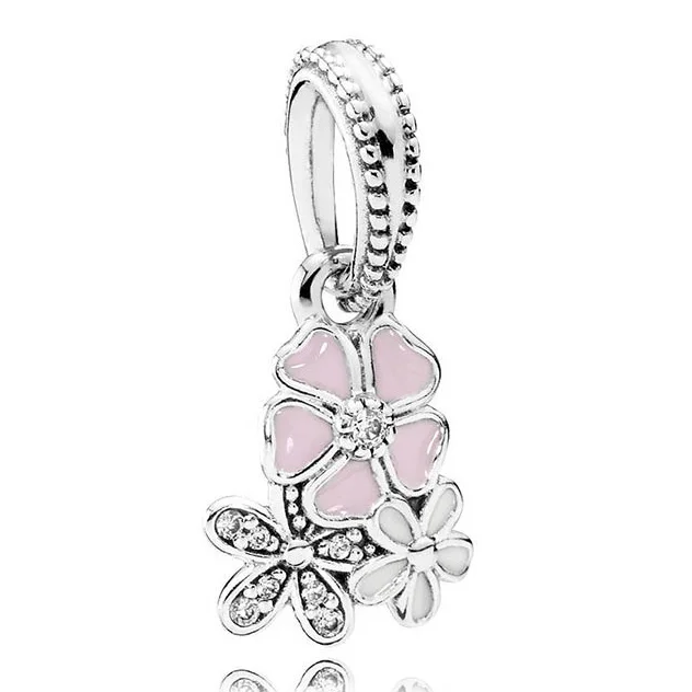 

Authentic 925 Sterling Silver Bead Charm Spring Poetic Blooms With Crystal Pendant Bead Fit Pandora Bracelet Diy Jewelry