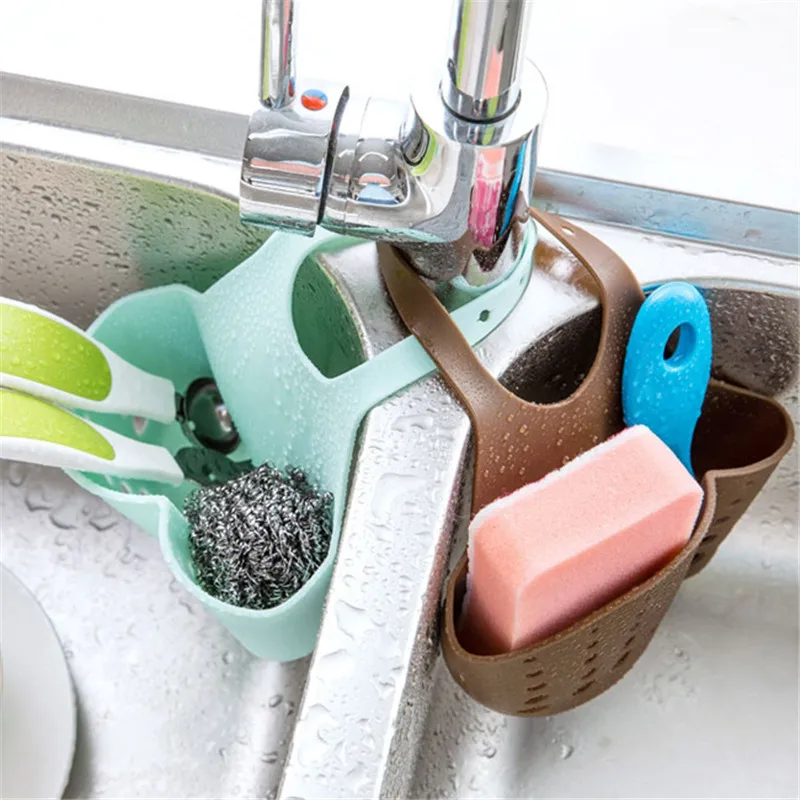 Creative kitchen sink drain basket storage shelf adjustable tank