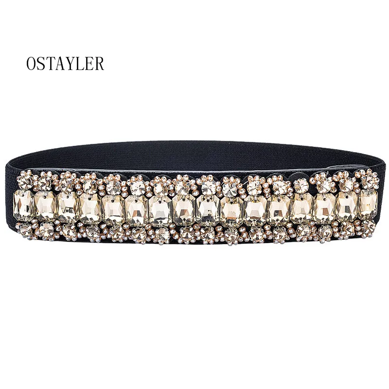 Buy Luxury Rhinestone Belt White Grey Crystal Bead