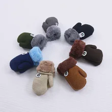 Лидер продаж Новое поступление на зиму для маленьких мальчиков и девочек трикотажные перчатки теплые веревку полный митенки для пальцев перчатки для детей Дети