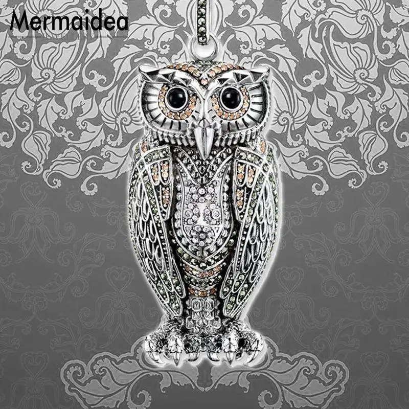 

The Queen of The Night Owl Pendant Fashion Luxury Jewelry 925 Sterling Silver Trendy Gift For Women Girls Fit Necklace 2019