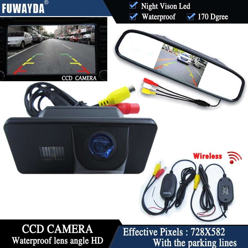 Melodieus evenaar Politiek Fuwayda Draadloze Ccd Auto Achteruitkijk Camera Voor Bmw E81 E87 E90 E91  E92 E60 E61 E62 E63 E64 X5 X6 + 4.3 Inch Achteruitkijkspiegel Monitor|ccd  rearview camera|bmw e87 camerarearview car camera -