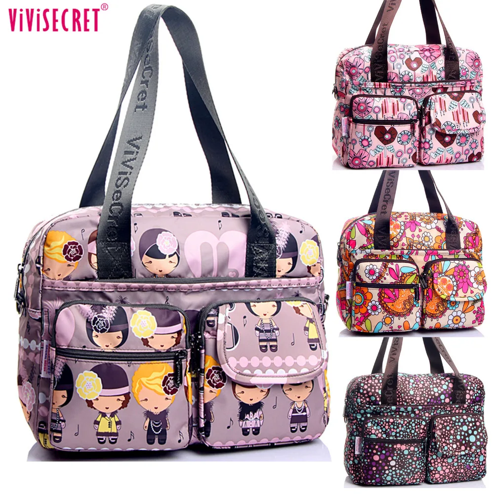 

Women Nylon Waterproof Cartoon Floral Printing Shoulder Messenger Bags Cossbody Satchels Travel Mother's Bag Bolsos mujer