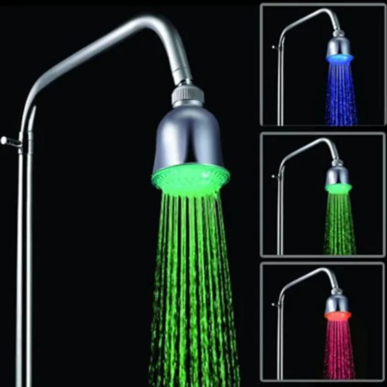 3" LED Color Changing Shower Head Temperature Sensor Rainfall Sprayer