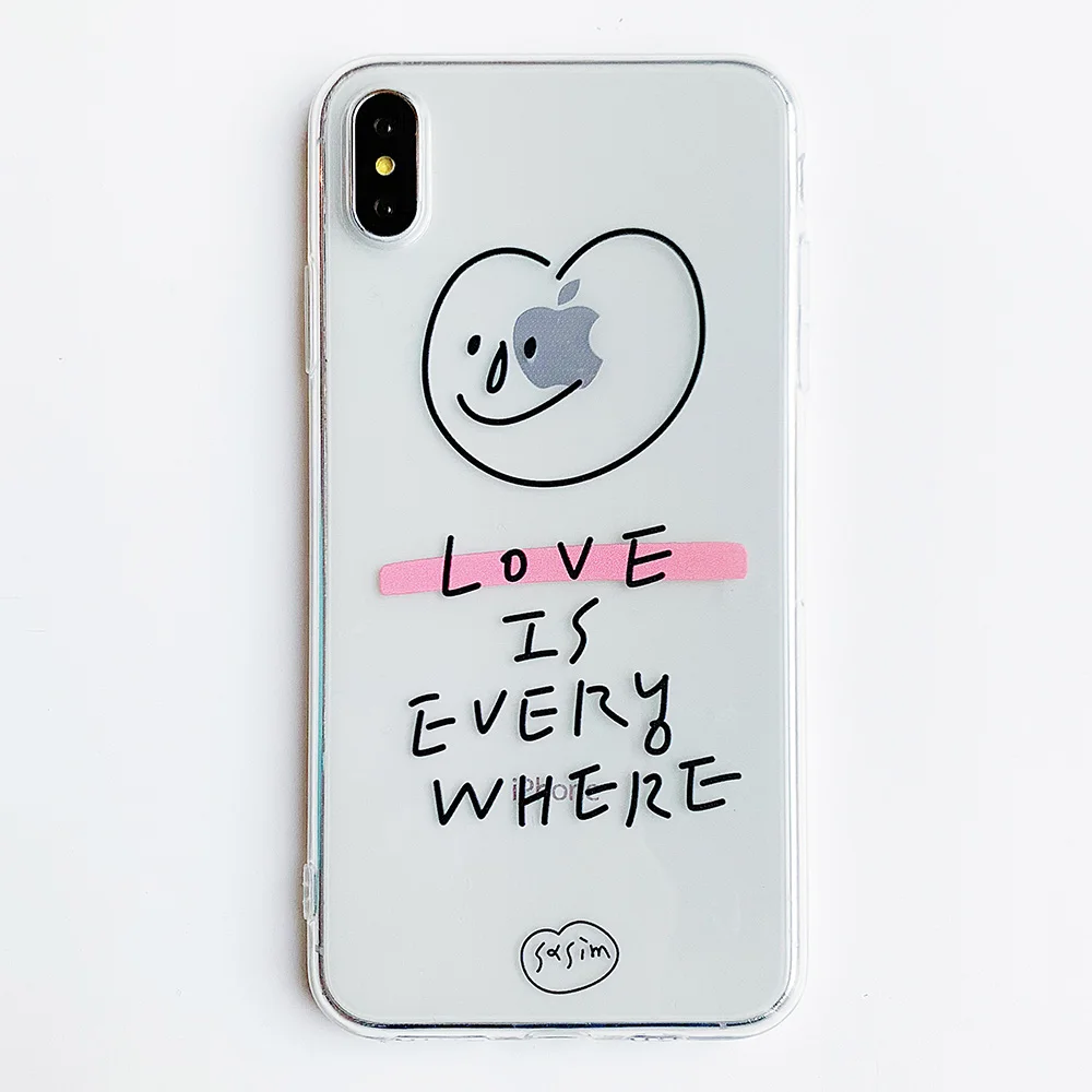 KIPX1103_10_JONSNOW Phone Case For iPhone 6S 7 8 Plus Love Pattern Clear Soft Silicone Cover Cases for iPhone X XR XS Max Capa Fundas
