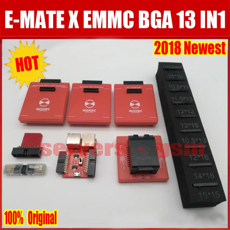 Новинка E mate box X EMMC BGA 13 в 1 поддержка BGA100/136/168/153/169/162/186|Детали устройств связи| |