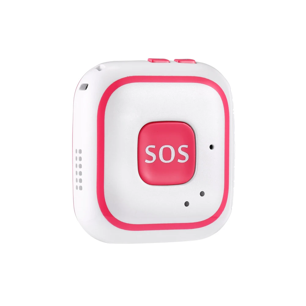 GSM GPRS для пожилых людей, кнопка SOS, Аварийная сигнализация V28, осенняя сигнализация, отслеживание в режиме реального времени, двусторонняя говорящая гео-забор для ухода за пожилыми людьми - Цвет: Розовый