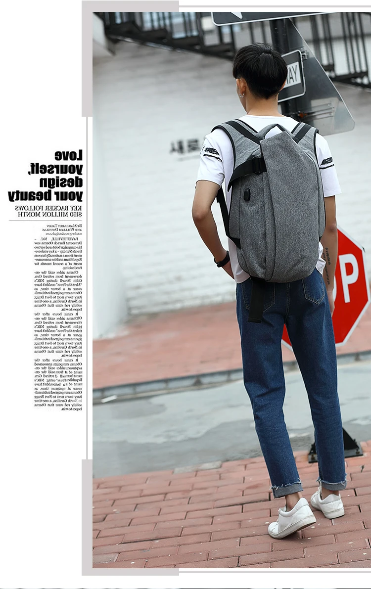 Anti-theft Fashion Men Backpack Computer Notebook School Travel Bag Waterproof