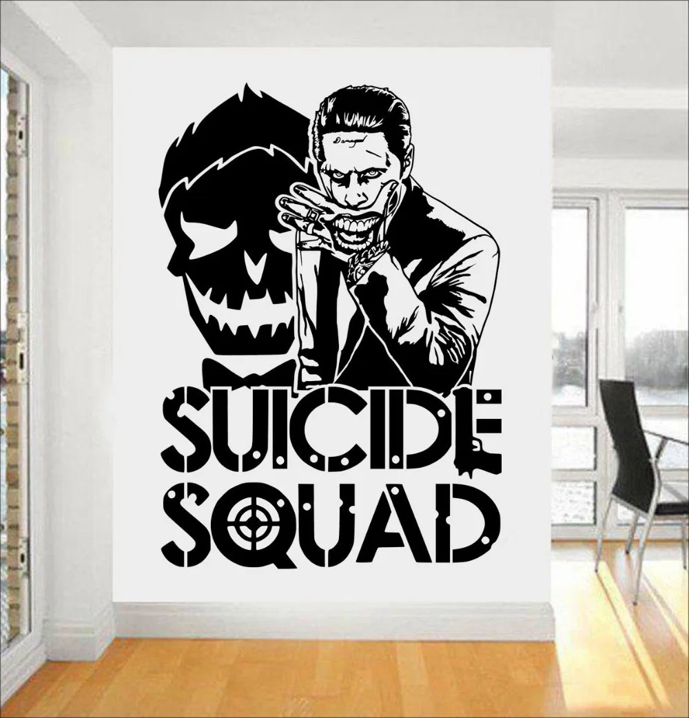 Image Joker Suicide Squad Quote Wall Decal For Kids Boys Girls Bedroom Removable Interior Design Wall Stickers Art Mural StickerSYY445