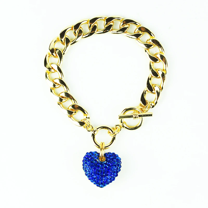 Gold Iced Out Heart Toggle Bracelet Promotion Hot Brand Gold Iced Out Heart Toggle Bracelet Promotion Hot Brand Charm Crystal Rhinestone Las Bangle Women Fashion Jewelry In Cuff Bracelets From