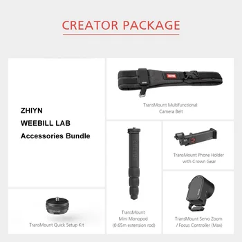 

Accessories Kit Includes Follow Focus/Phone Clip/Quick Setup Kit/Monopod/Camera Belt Compatible for Zhiyun WEEBILL LAB