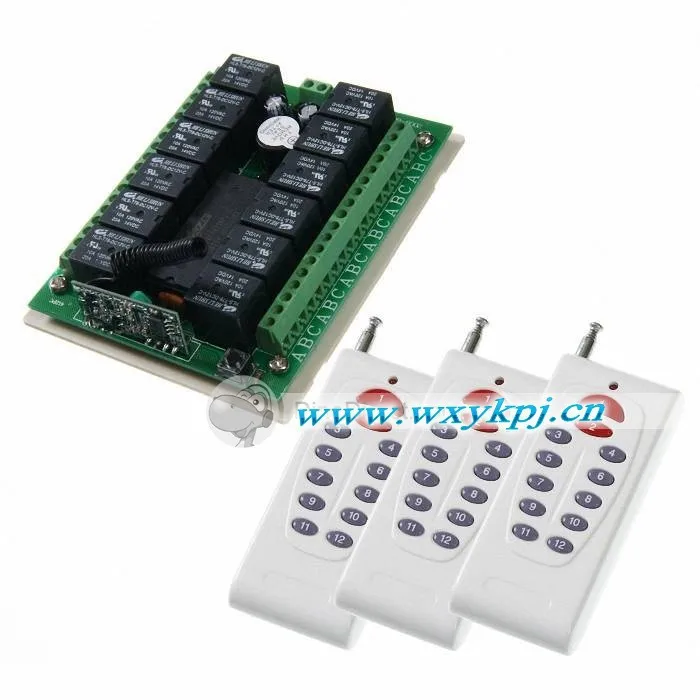

DC12V 12 CH RF transmitter receiver for light on off home automation controller rf 433mhz radio control
