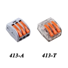 10PCS WAGO mini fast Wire Connector,222-413(PCT213) Universal Compact Wiring Connector 3 Conductor Terminal Block Transparent