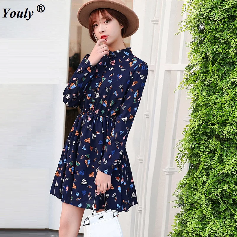 

Floral Printed Vintage A-line Party Dress 2019 Spring Women Vintage Full Sleeve Boho Ladies Bottom Mini Dresses Plus size 3XL