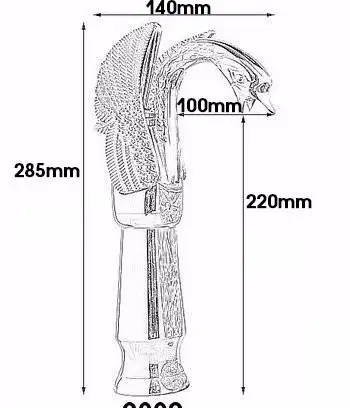 Золотой Латунный Лебедь резной Смеситель Высокий Изгиб со всеми аксессуарами кухонный смеситель для раковины - Цвет: tall swan