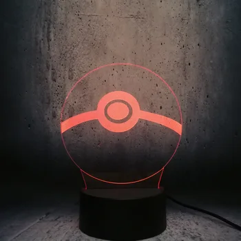 

Pokemon Poke GS Ball Design 3D LED USB Lamp Japanese Cartoon Game Kids Toy Gift Room Night Light Bulb Decor creative lava bulb