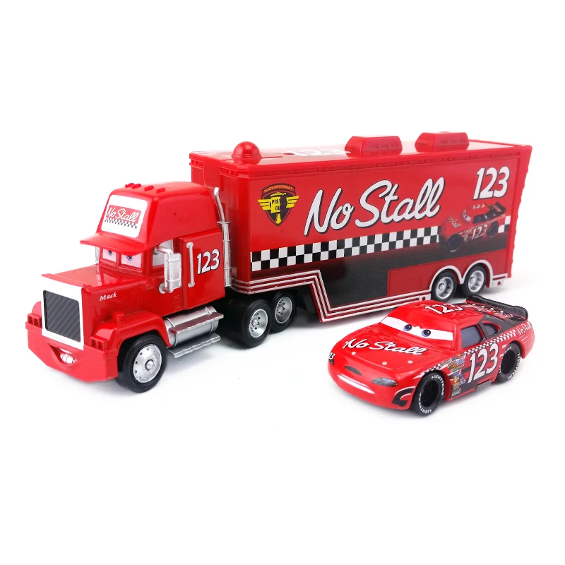 Disney  Pixar Cars Mack Uncle & No.123 No Stall Diecast Toy Car 1:55 Loose Brand New In Stock & 