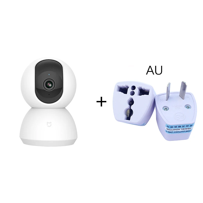 Add AU Adapter Xiaomi Mijia Smart camera Cradle Head Версия 1080P Новая версия веб-камера ночного видения 360 градусов IP Cam видеокамера для умного дома - Цветной: Add AU Adapter