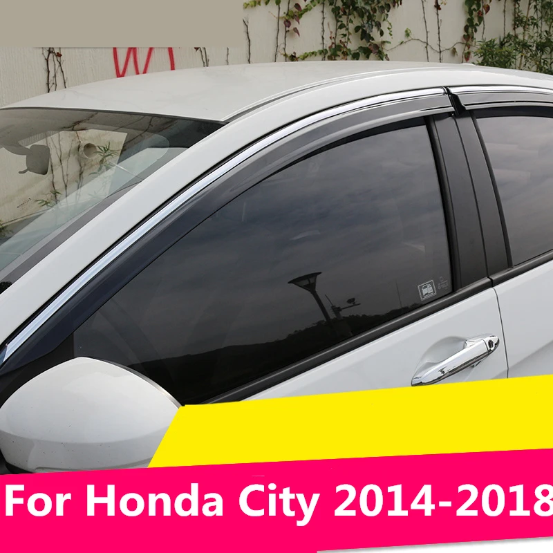 Для Honda City 2014-2018 хромированное автомобильное Окно Солнцезащитный козырек защита