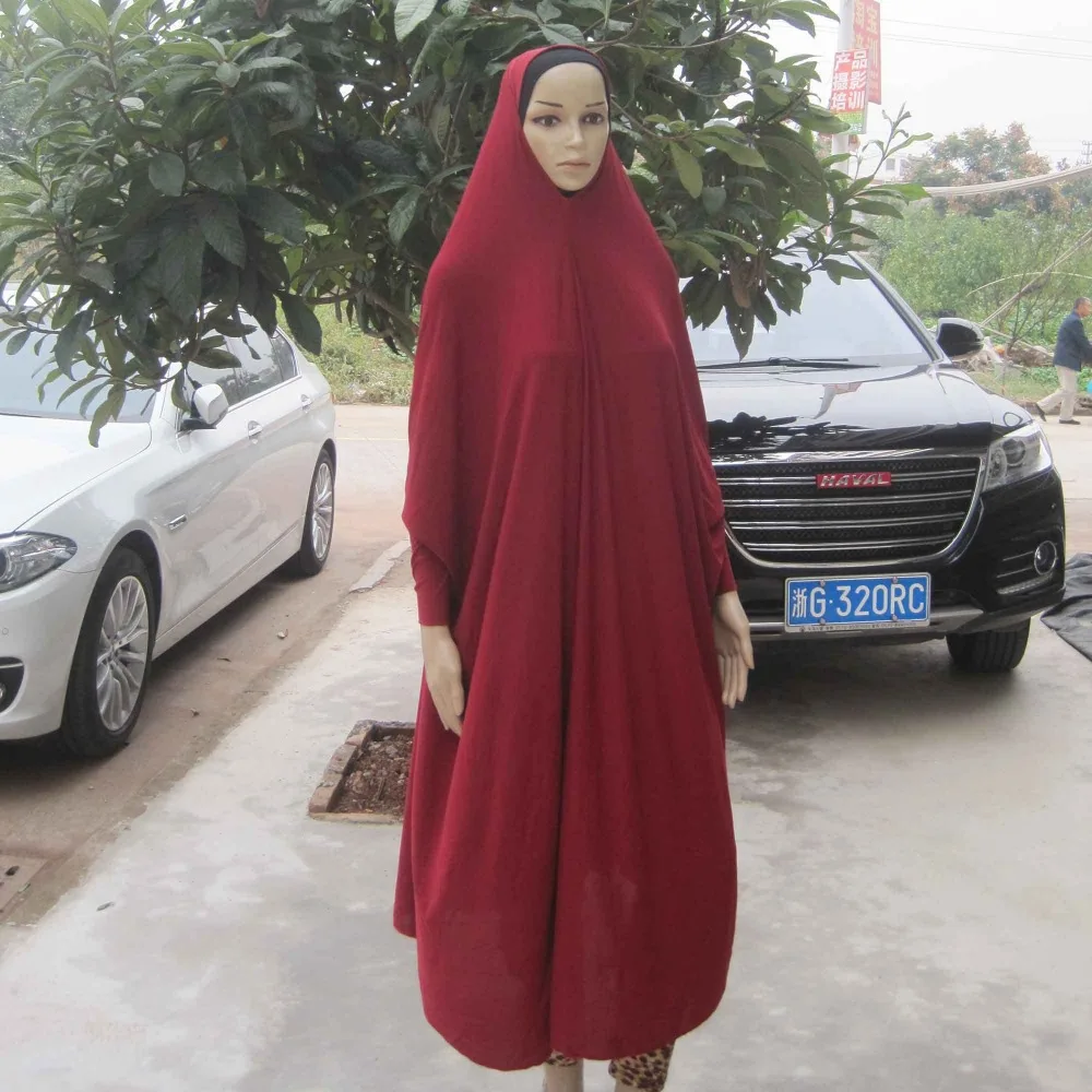 12 шт./лот) стиль женское мусульманское платье лайкра Макси накладные khimar молитва одежда Ислам Хиджаб Абая qk017