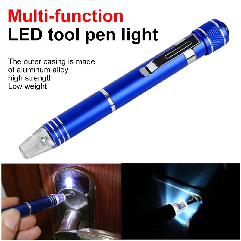 

1 Pcs Multifunction Pen with Screwdrivers Working Lamp Handy Tools Men Fathers Day Christmas Gifts JDH99