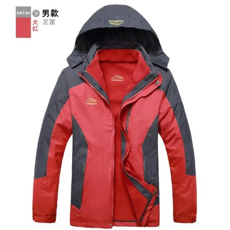 Зимняя куртка 3 в 1, Женская ветрозащитная водонепроницаемая куртка для альпинизма, катания на лыжах, кемпинга, охоты, дождя, зимняя спортивная куртка - Цвет: men4