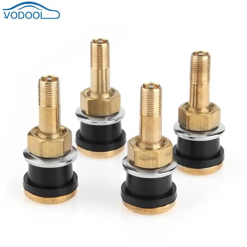 VODOOL 1pc/4pcs Automobile Brass Straight Tubeless Tire Valve Stems for