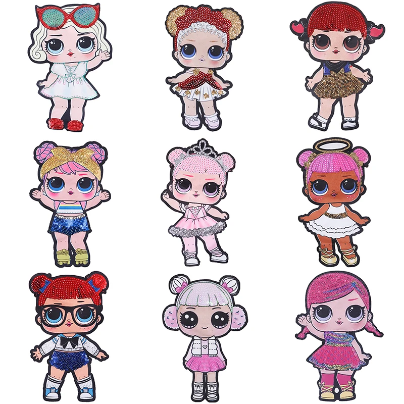 1PC Sewing Patch Cartoon doll Girls Patches Printing Embroidered Children