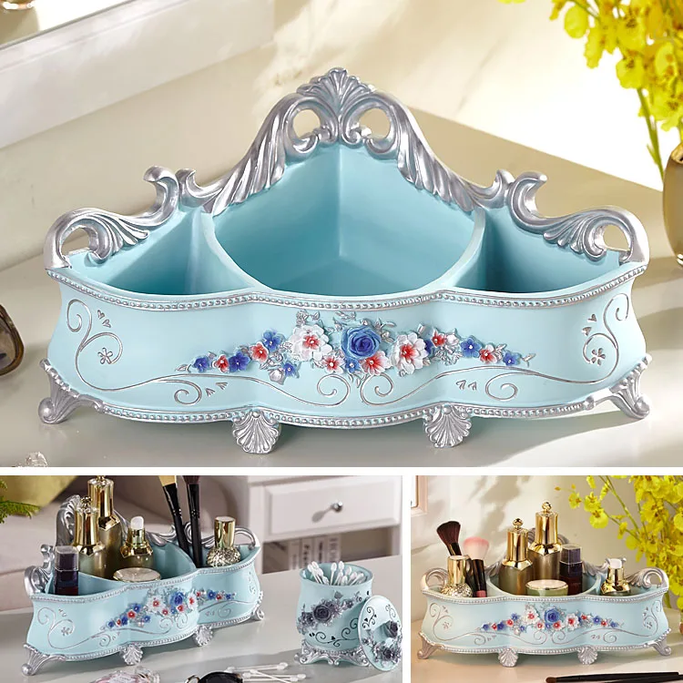 

Cosmetics storage box creative large European style washbasin resin storage box desktop sorting box cosmetic box