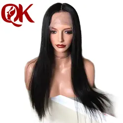 QueenKing волос 360 Кружева Фронтальная парик предварительно сорвал с ребенком волосы прямые естественный Цвет бразильский Волосы remy парики для
